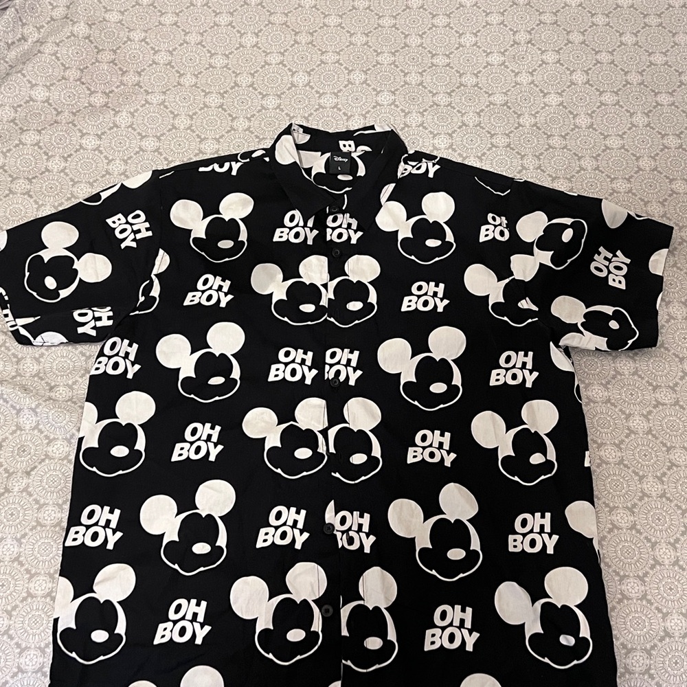 Mickey mouse button up shirt